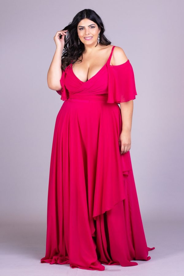 Vestido de festa plus size pausineh