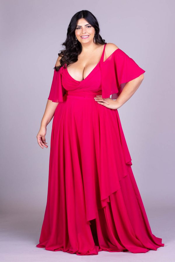 Vestido de festa plus size pausineh