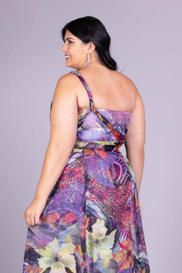 Vestido de festa plus size printart