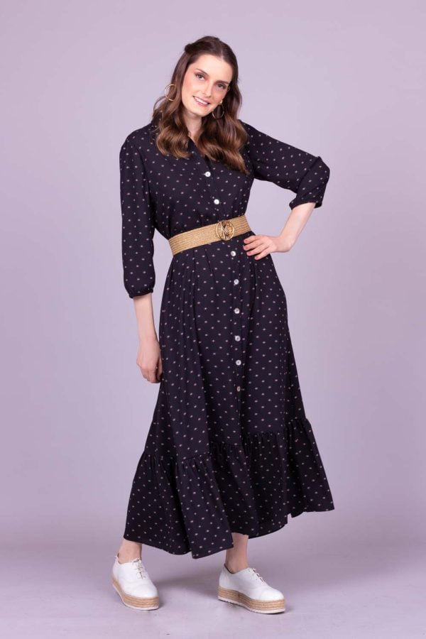 Vestido midi estampado sabrina