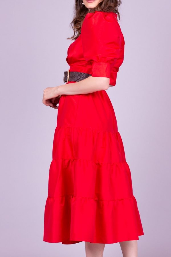 Vestido midi vermelho nathy