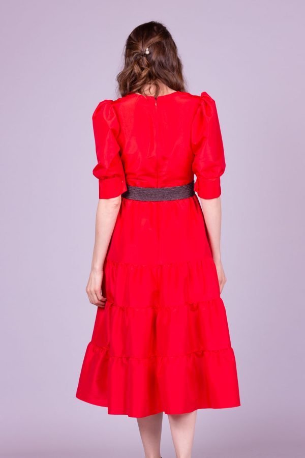 Vestido midi vermelho nathy