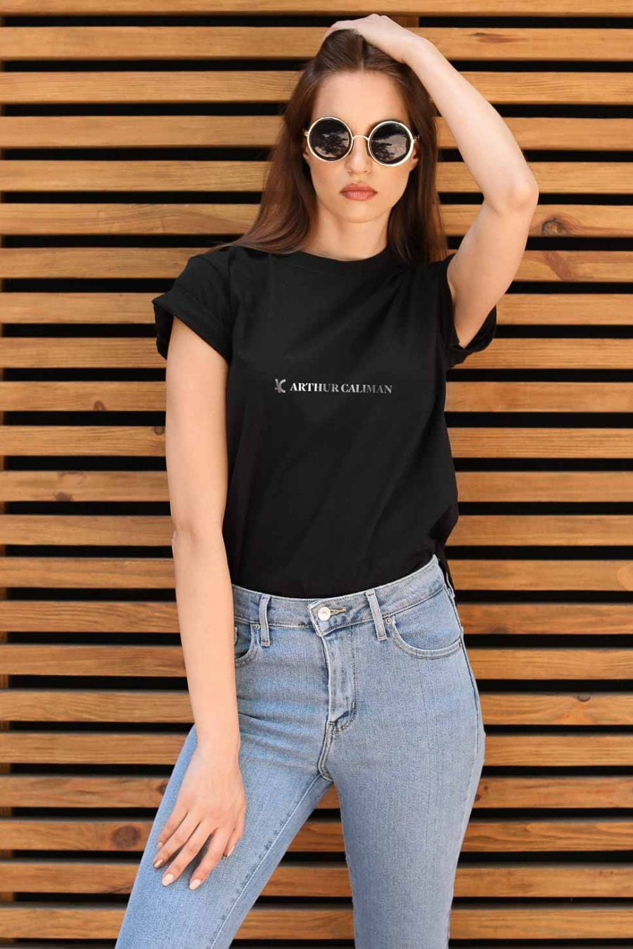 Camiseta Feminina Preta Estampa Branca AC T9