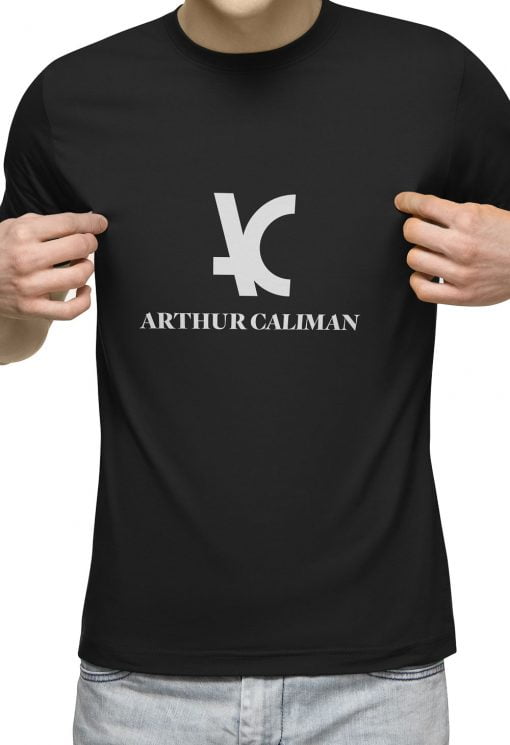 Camiseta masculina preta estampa marca arthur caliman