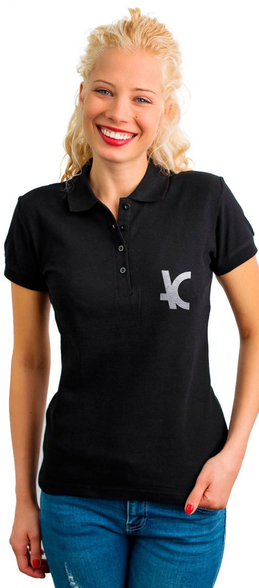 Camiseta polo feminina bordada P1