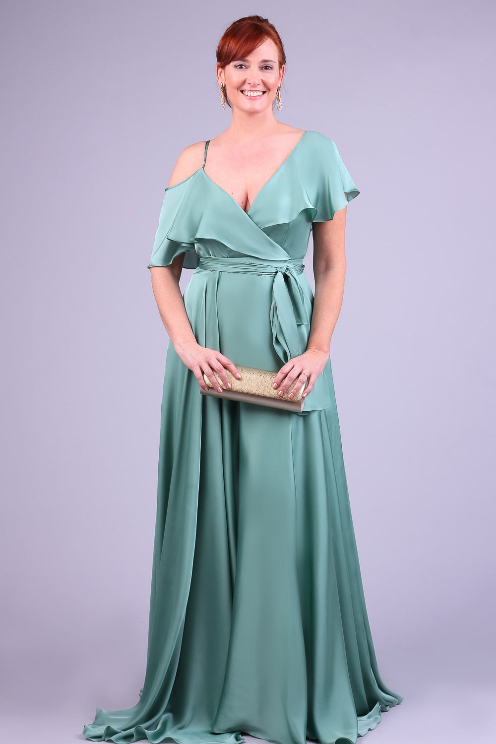Vestido longo verde para hot sale casamento