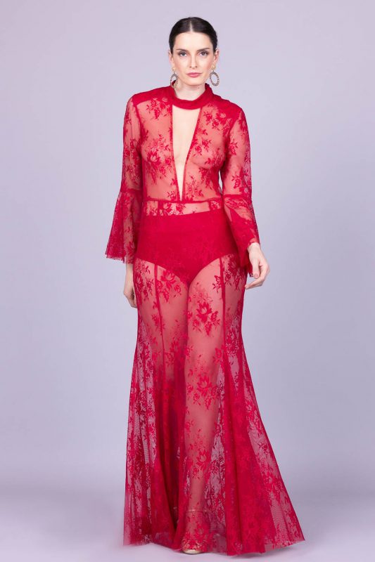 Vestido de festa scarlet stone