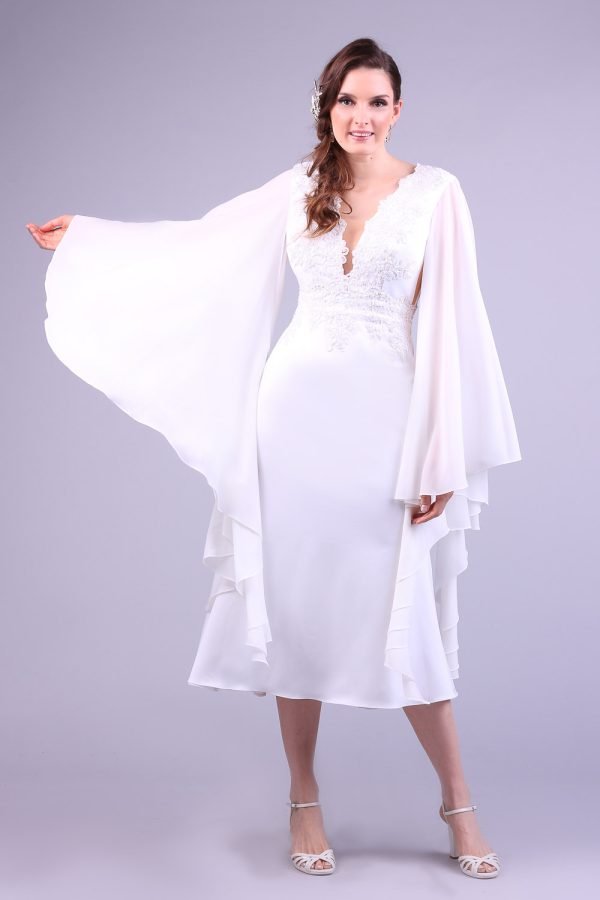 Vestido de noiva midi fly