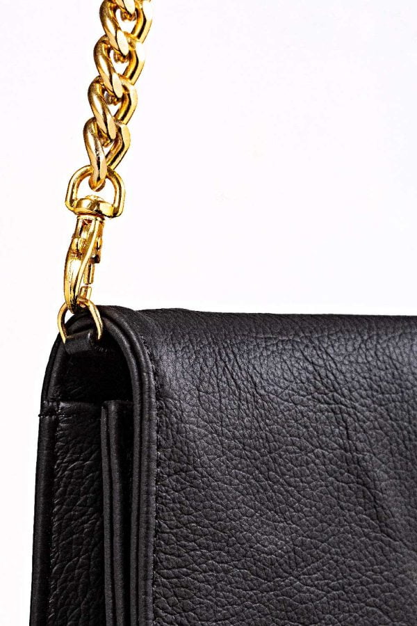 Bolsa carteira de couro lari black gold