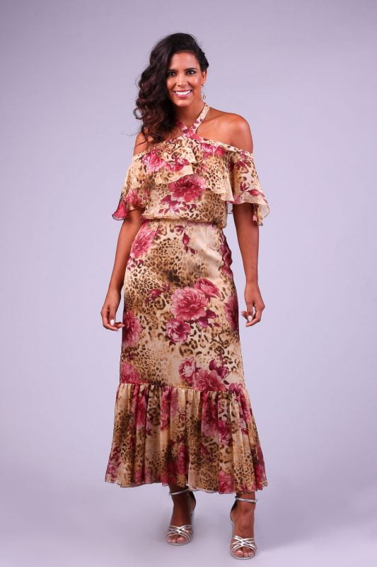 Vestido de festa estampado Dolores Garcia