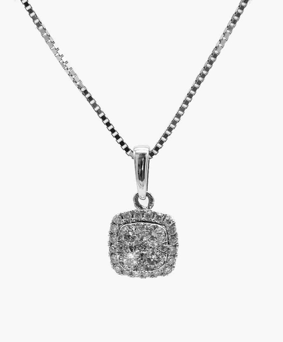 Gold Overlay Diamond Accent Initial Necklace