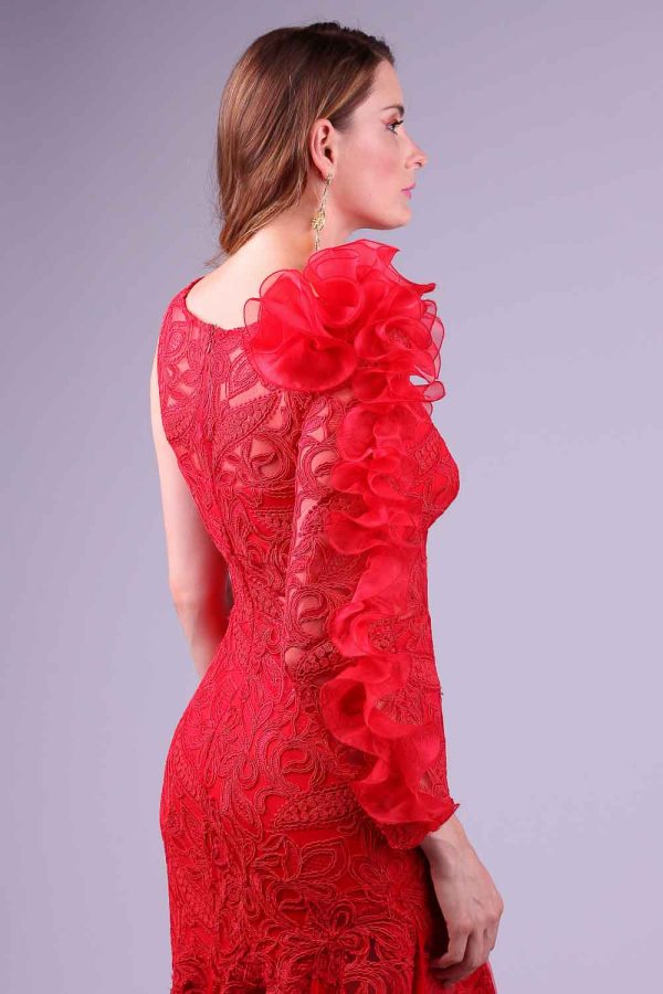 Vestido de festa vermelho adriana lima