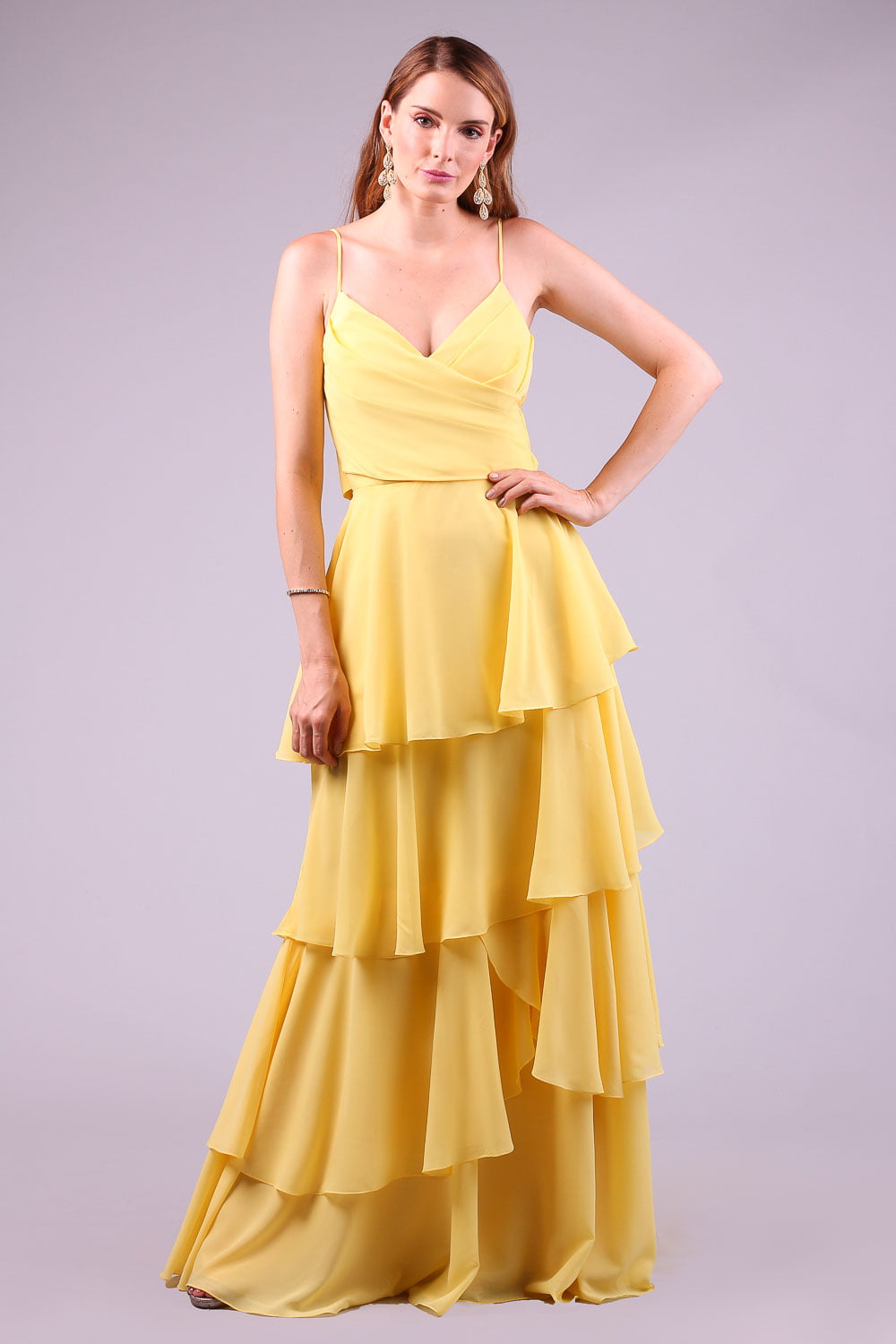 Vestido de festa amarelo fox