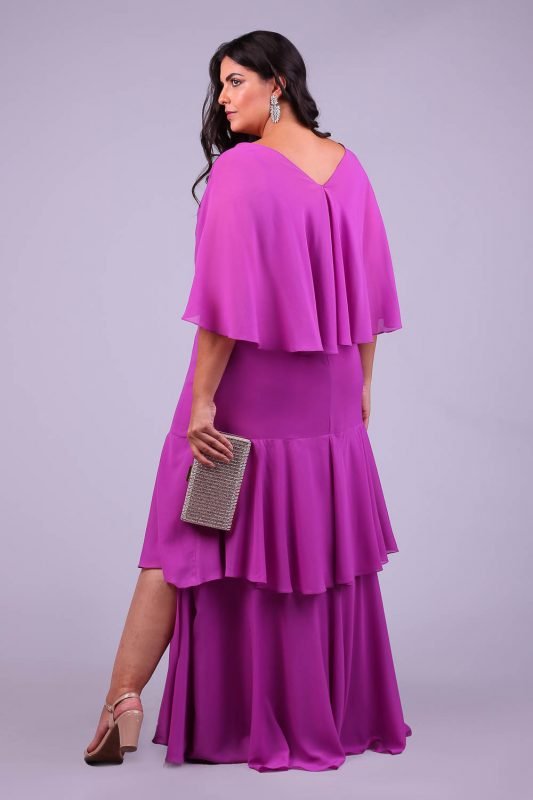 Vestido de festa plus size belle bliss fucsia