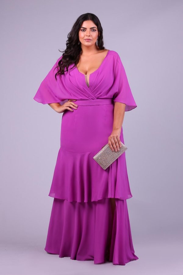 Vestido de Festa Plus Size Belle Bliss Fucsia - Image 5