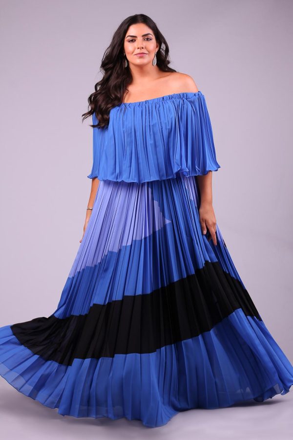 Vestido de festa plus size cartagena azul