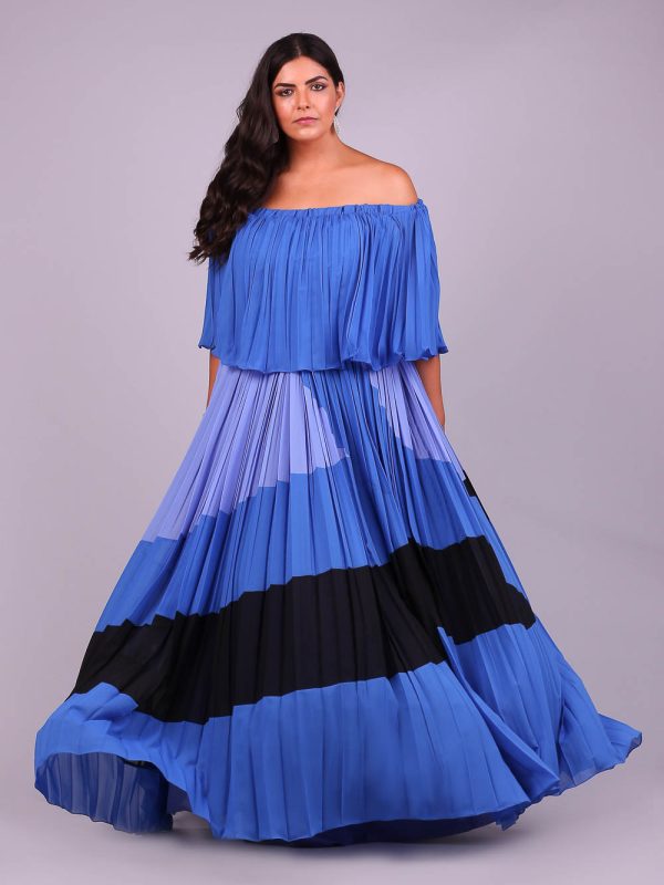 Vestido de festa plus size cartagena azul
