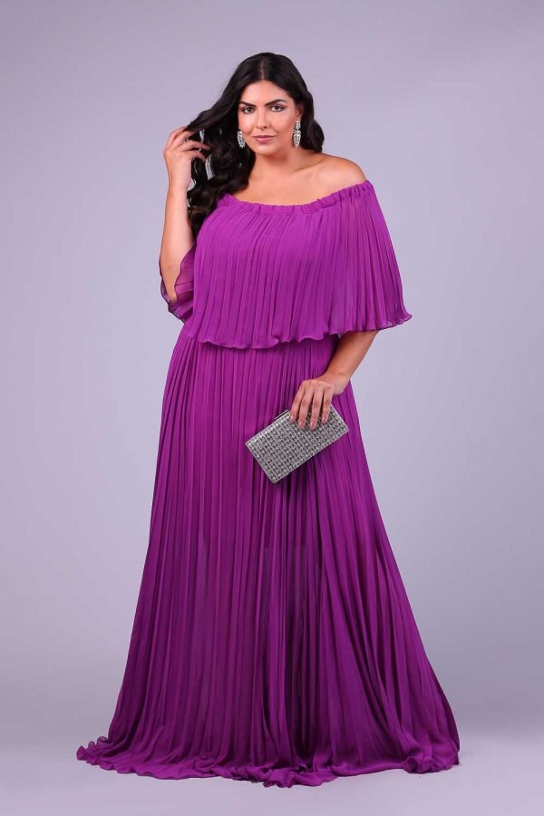 Vestido de festa plus size fucsia filipa