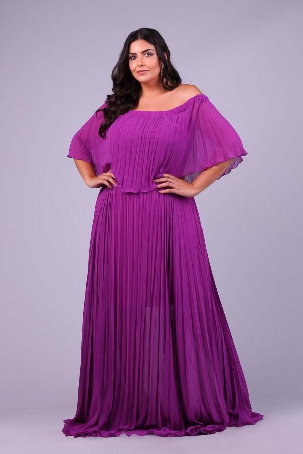 Vestido de festa plus size fucsia filipa