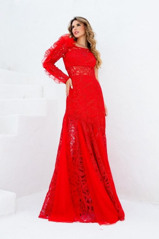 Vestido de festa vermelho adriana lima