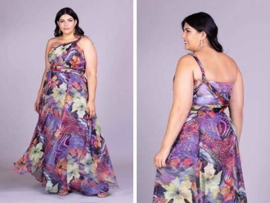 vestido de festa plus size printart 