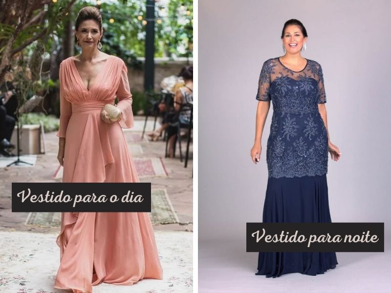 vestido mãe da noiva para o dia e para noite