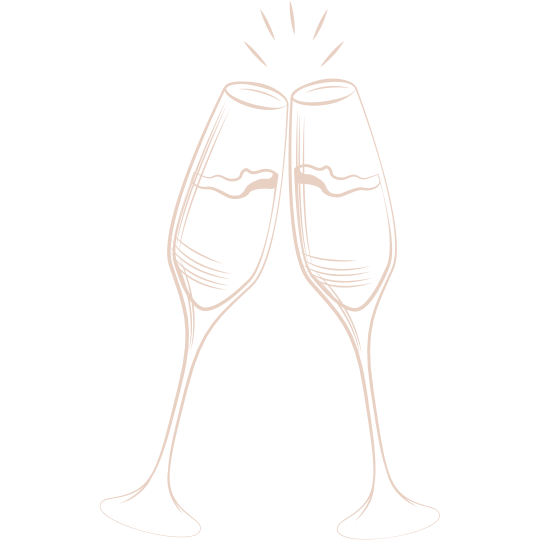 elemento gráfico duas taças de champanhe brindando