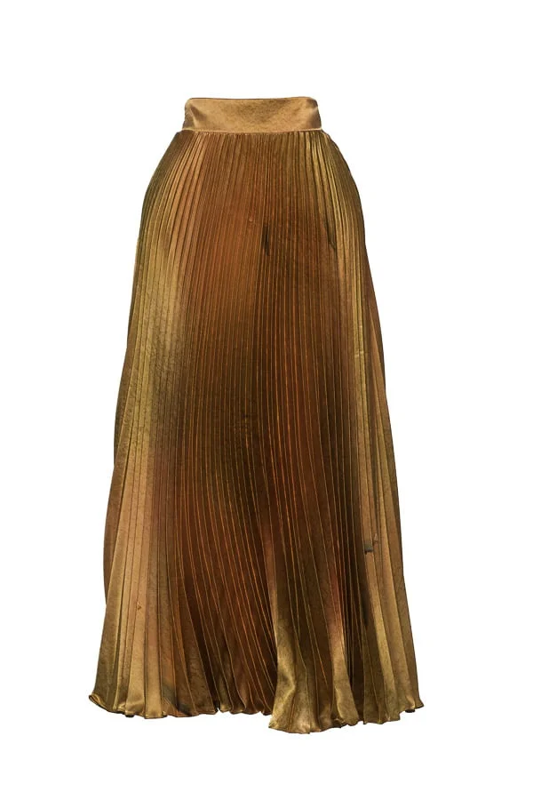 Saia Plissada Dourada Varsak