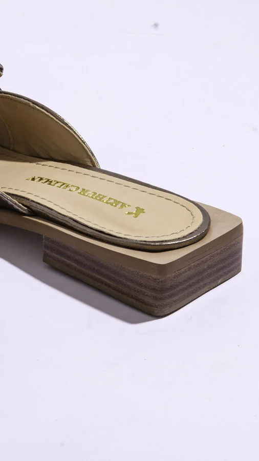 Sapato Cristal Mullet Em Couro