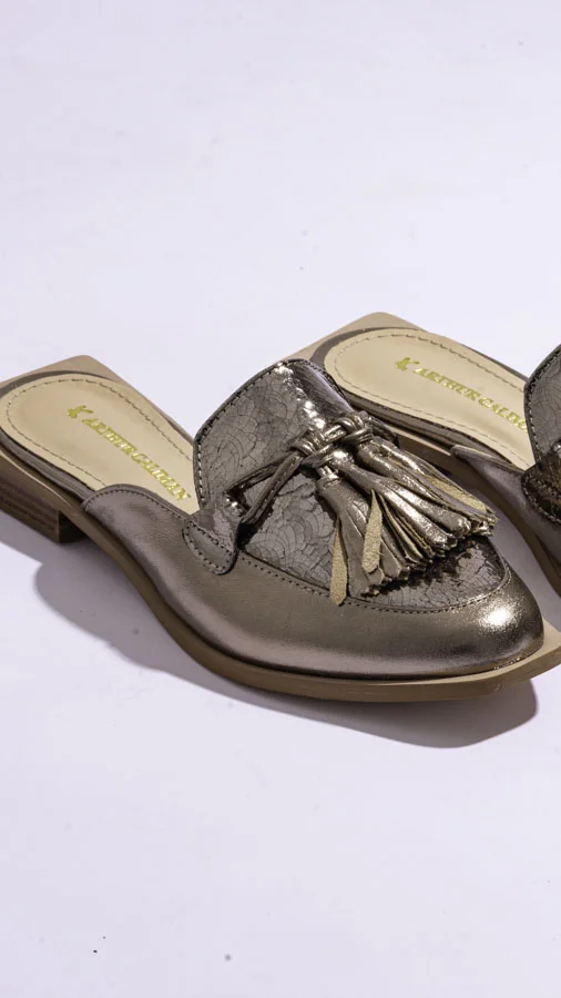 Sapato Cristal Mullet Em Couro