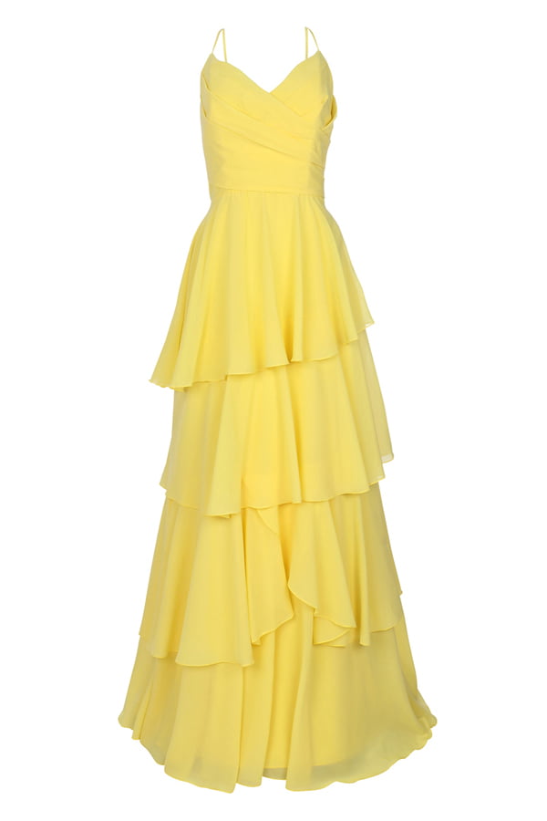 Vestido de Festa Amarelo Fox