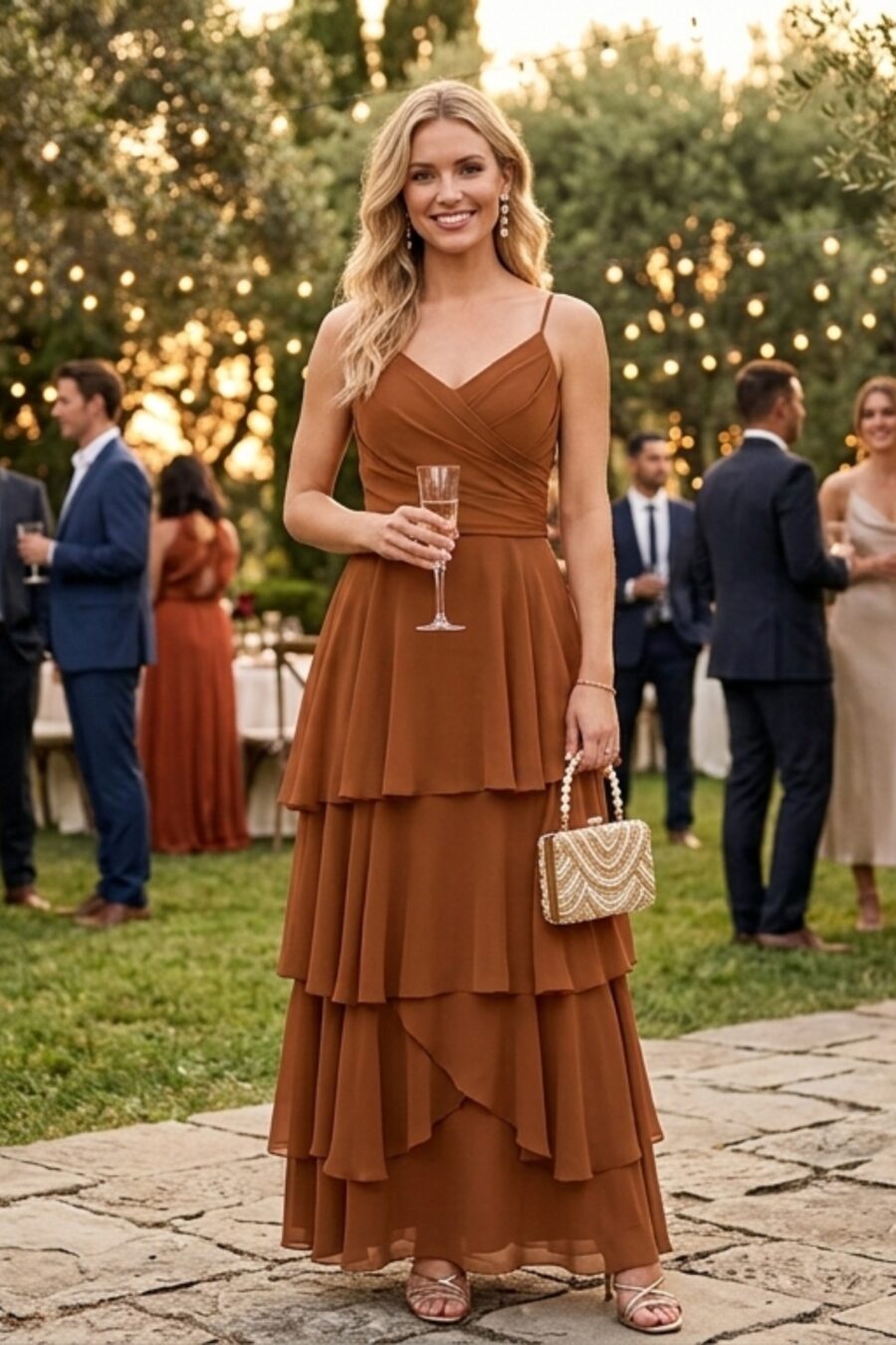Vestido de Festa Terracota Nikiy