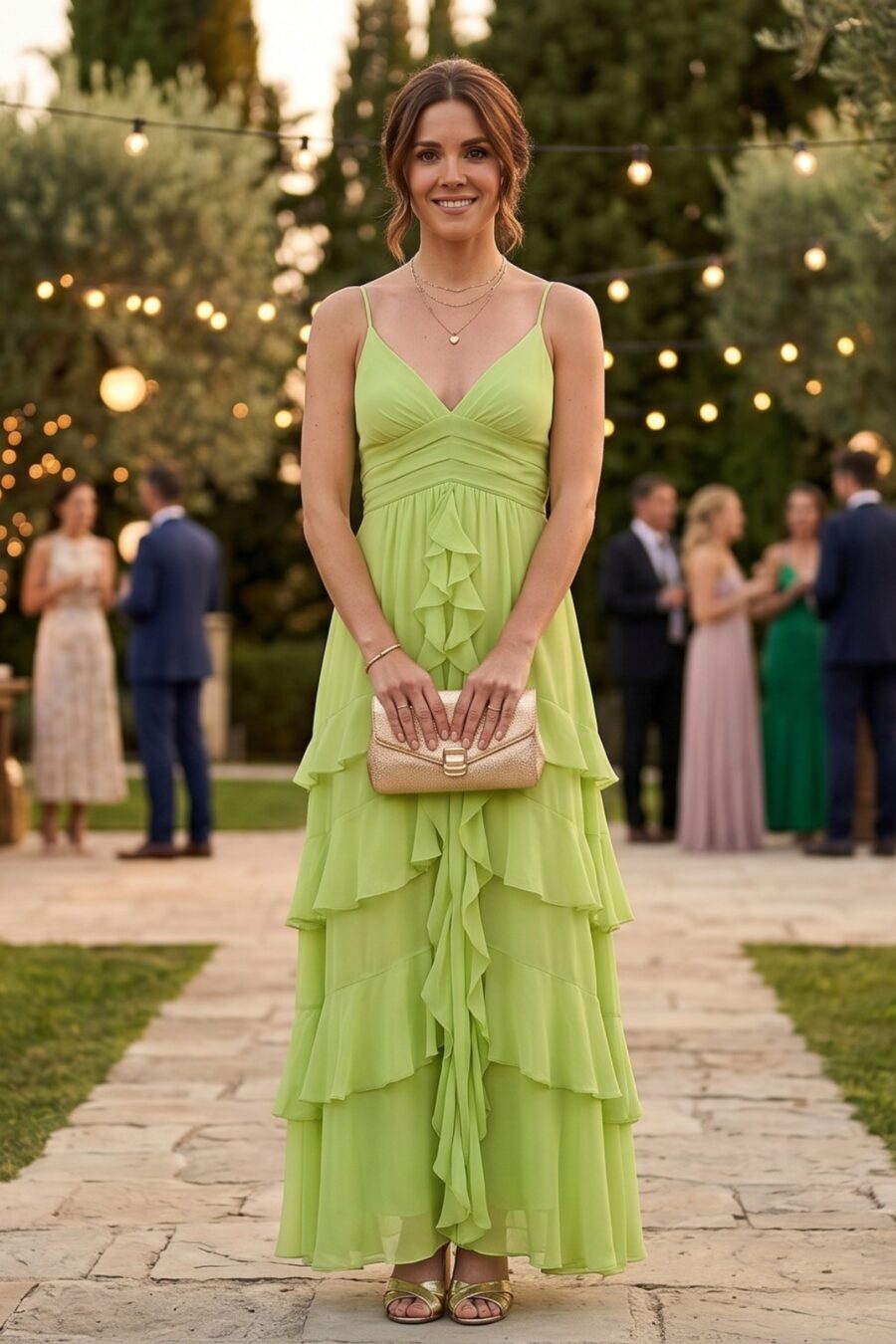 Vestido de festa para casamentos verde acqua