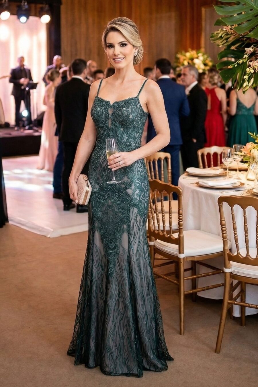 Vestido de Festa Verde Esmeralda Lodon