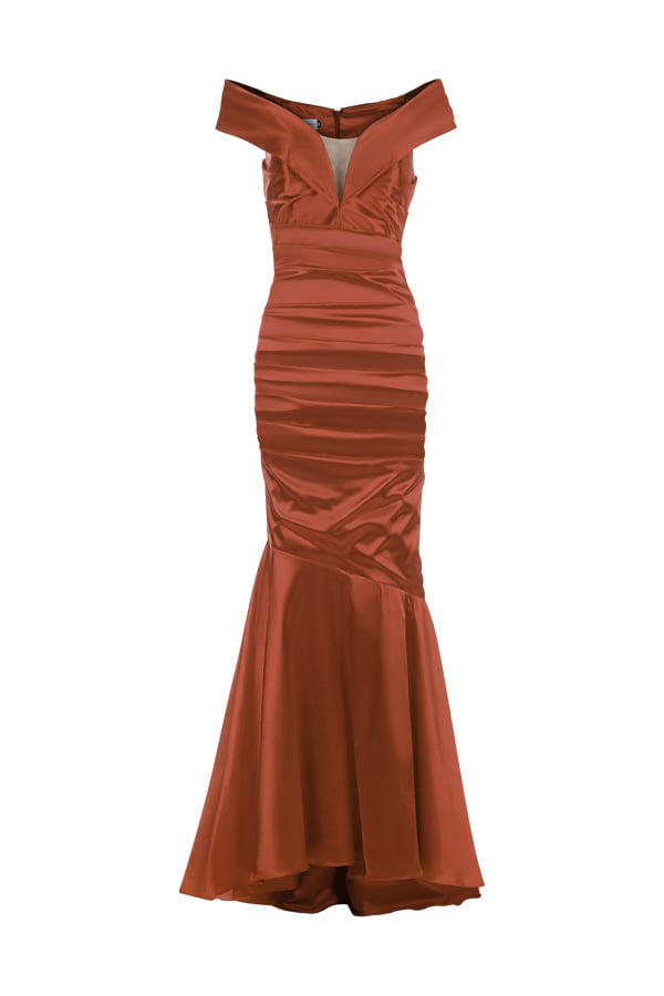 Vestido de festa longo cor vermelho modelo teca azzis