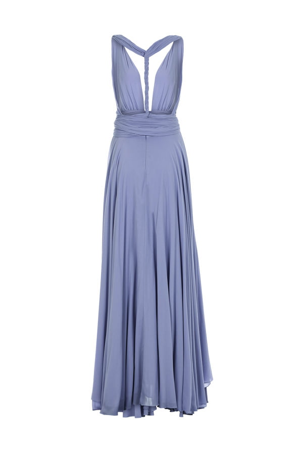 Vestido de festa longo cor azul serenity multiformas Lucy