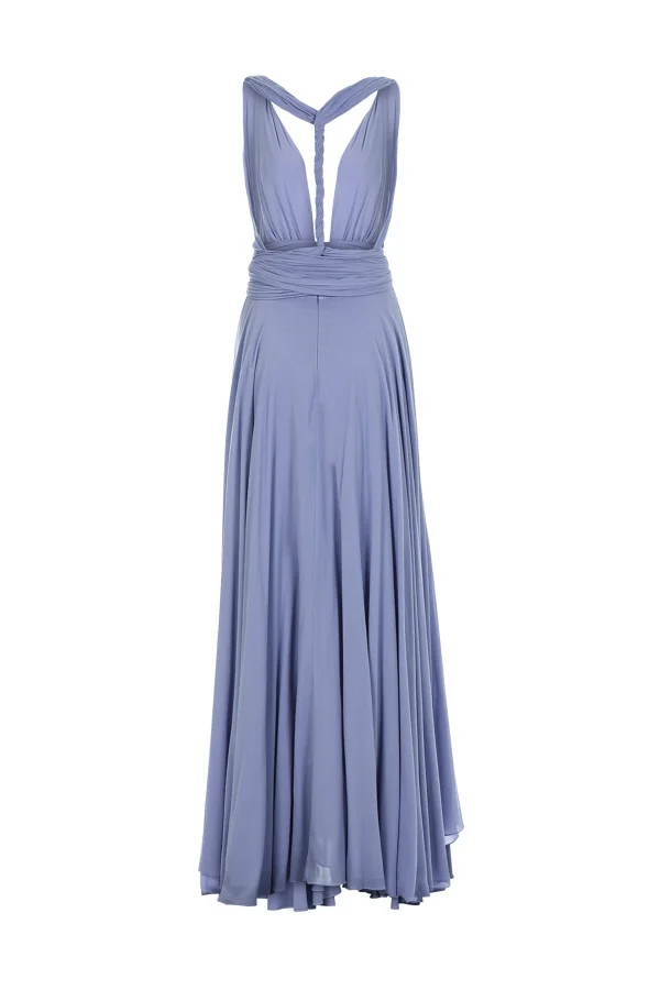 Vestido de festa longo cor azul serenity multiformas Lucy