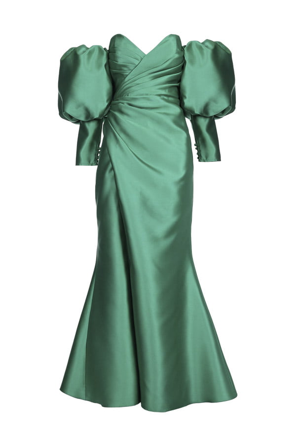 Vestido de festa verde modelo top Talita, Hartman , perfeito para bailes de gala