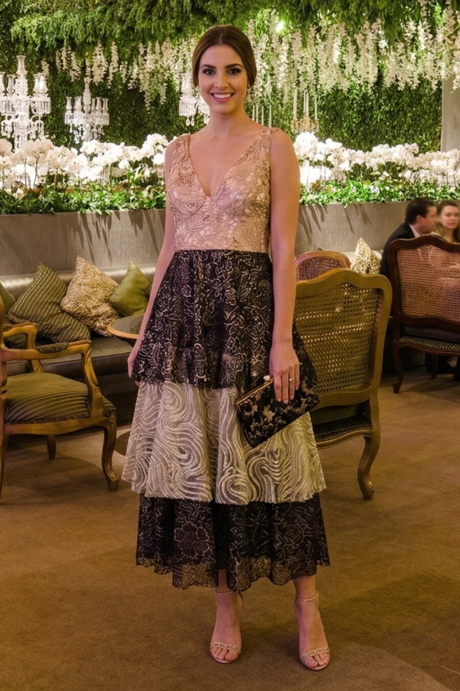 Vestido Midi Dourado Sofia Copolla