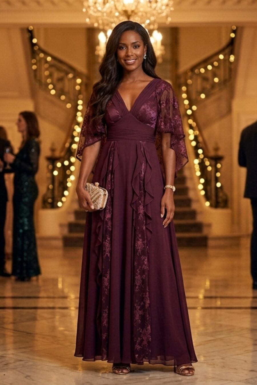 Vestido de Festa Vinho Rainha Ivana