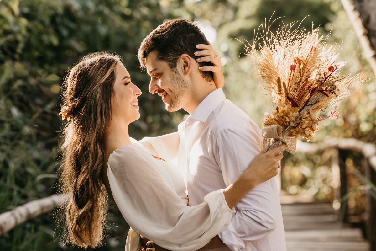 Casal em elopement wedding.