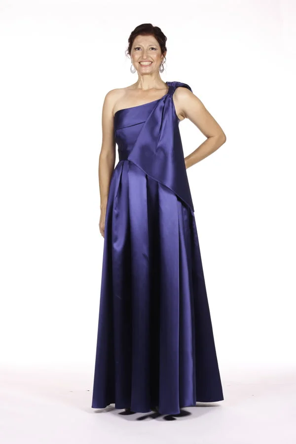 Vestido de Festa Ava Gardner Maxi Laço Azul Marinho - Imagem 5