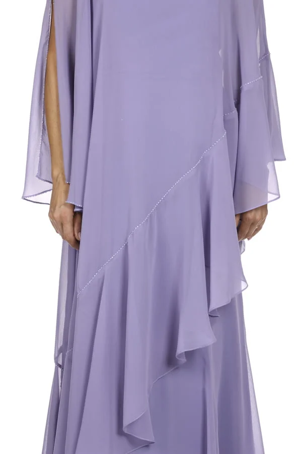 Vestido de festa longo com sobre capa para mães dos noivos vik muniz