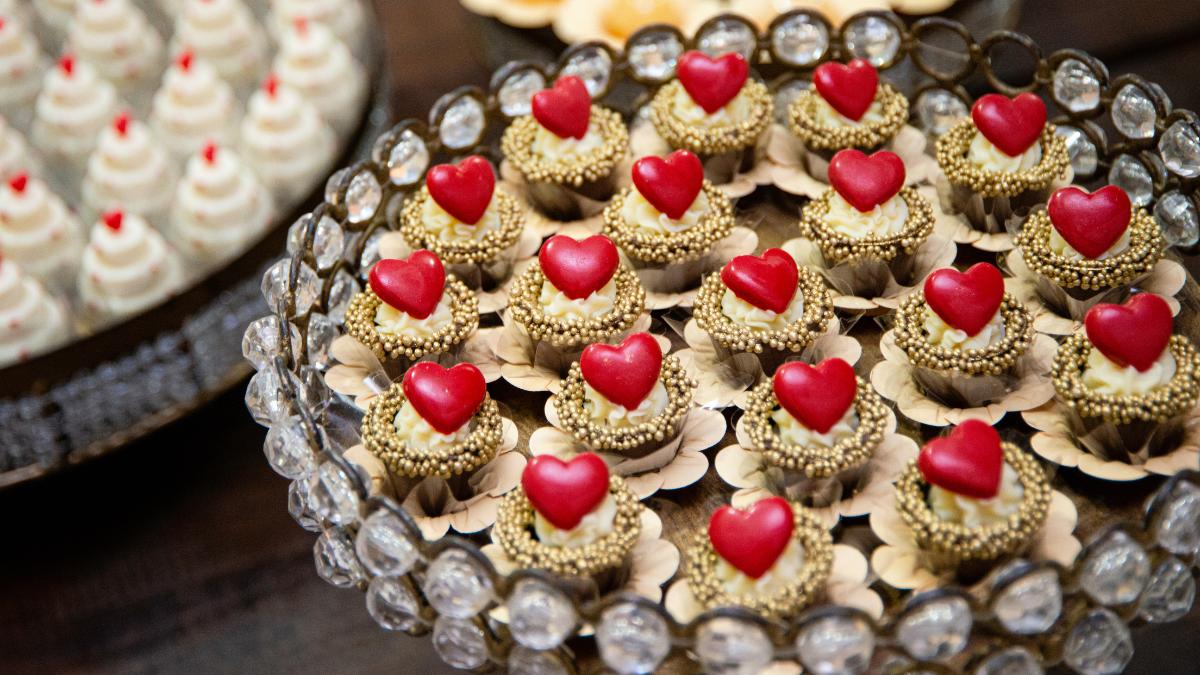 Bandeja de doces de casamento