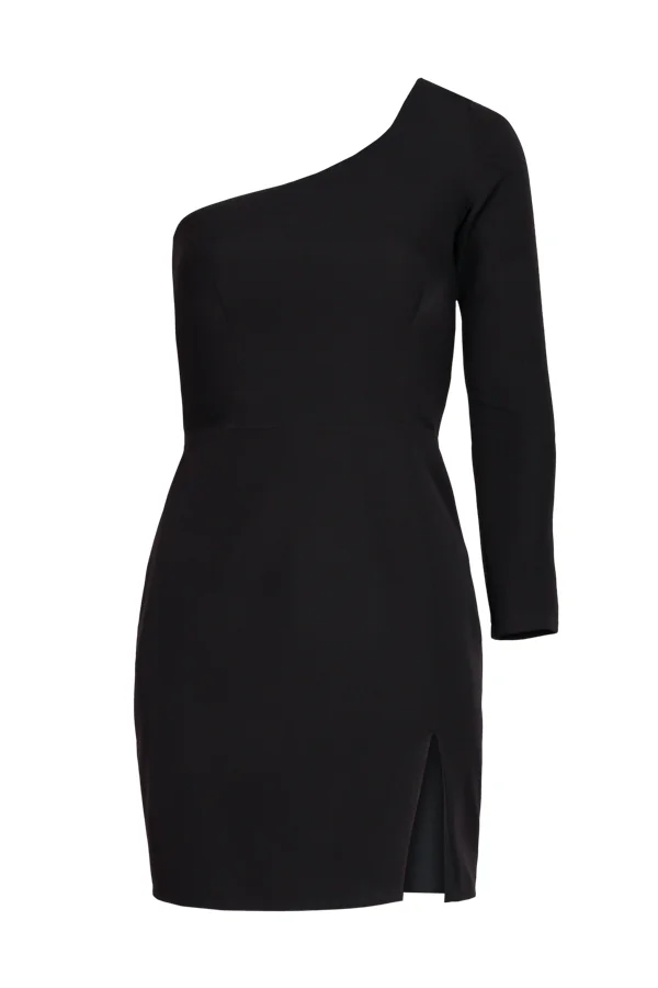 Vestido curto preto de uma manga tucci