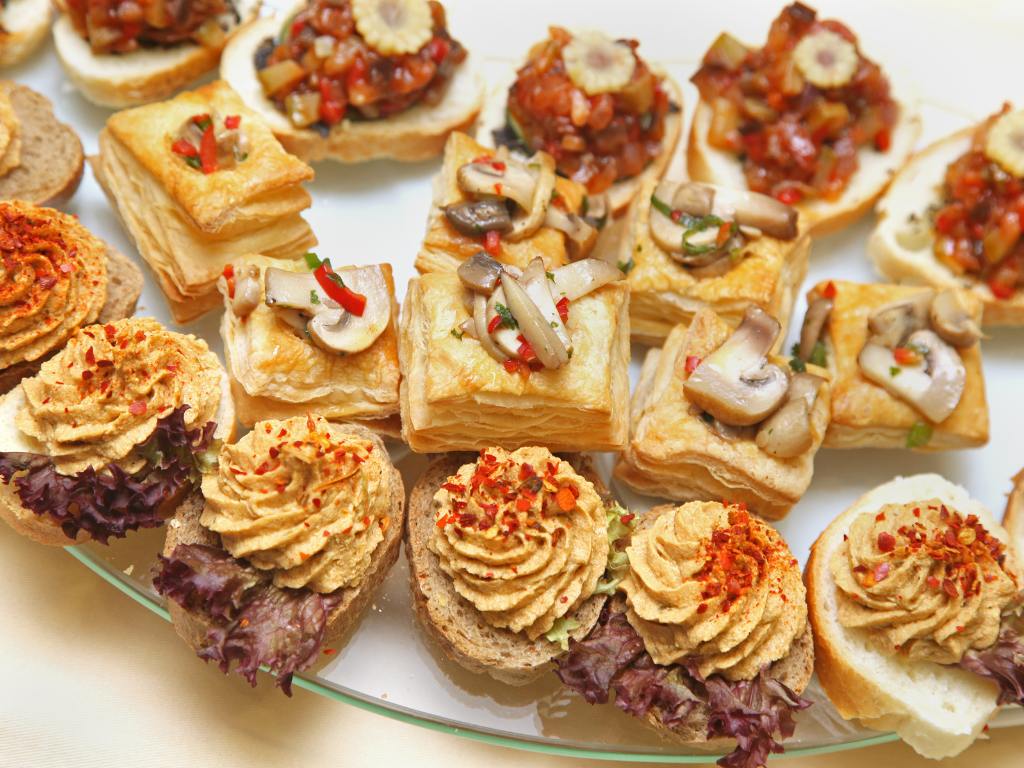 Opções de finger foods
