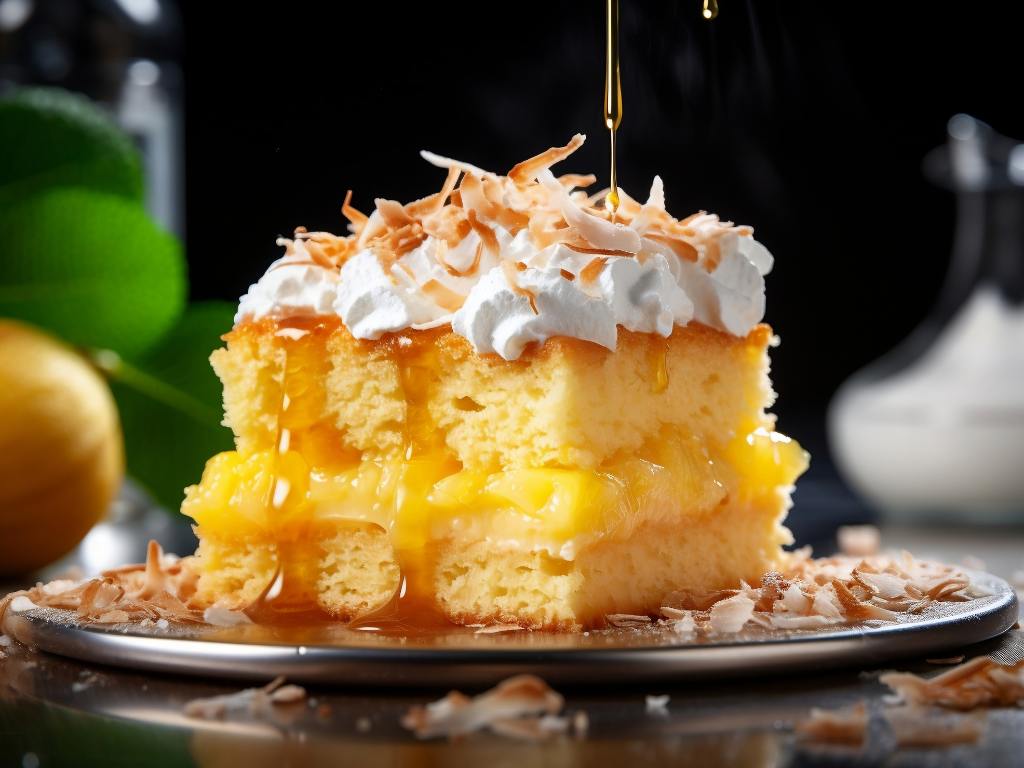 Bolo de coco com abacaxi