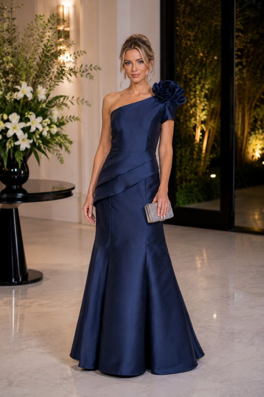Vestido de Festa Azul Marinho Alice Werneck