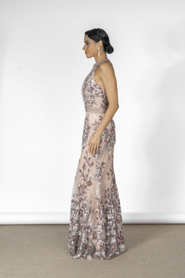 Vestido de festa longo bordado angelines