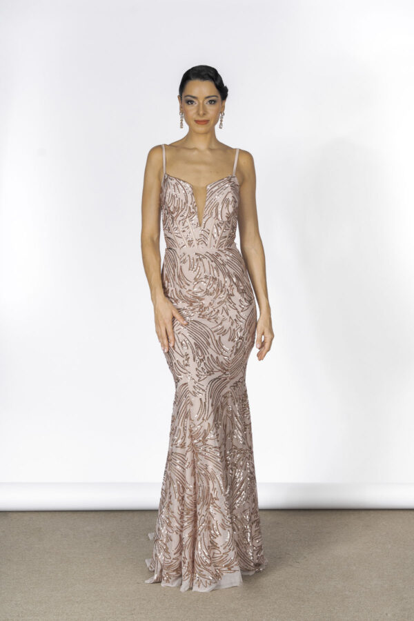 Vestido de festa tomara que caia bordado loris brut
